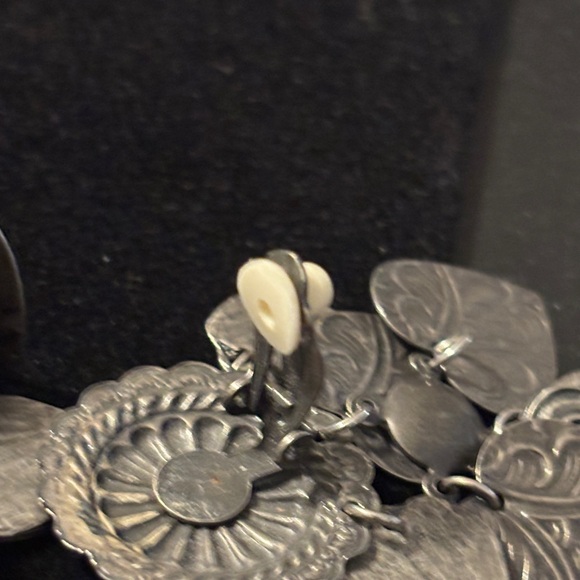 Heart Concho Waterfall Cha Cha Earrings Pressed Hearts - Picture 10 of 12